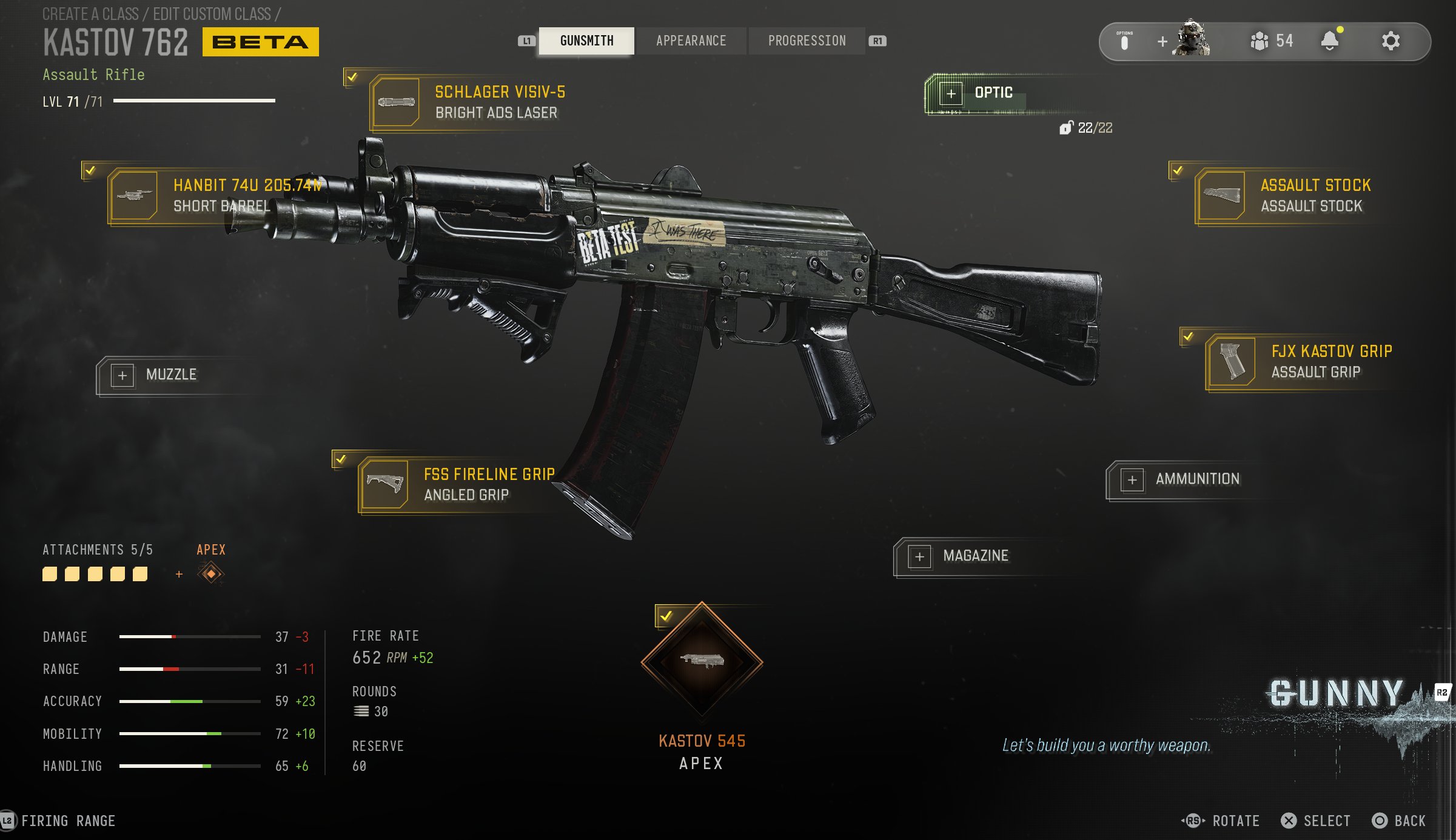 Kastov 762 loadout in the MW4 beta gunsmith