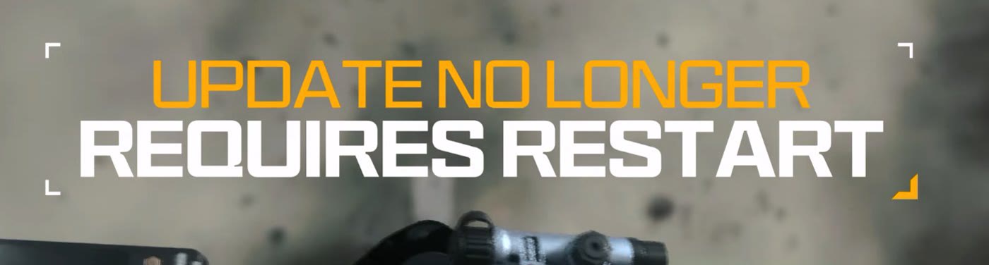 Modern Warfare 4 trailer card reading Update No Longer Requires Restart